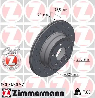 Disc frana ZIMMERMANN SPORT Z 150.3450.52