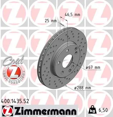 Disc frana ZIMMERMANN SPORT Z 400.1435.52