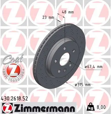 Disc frana ZIMMERMANN SPORT Z 430.2618.52