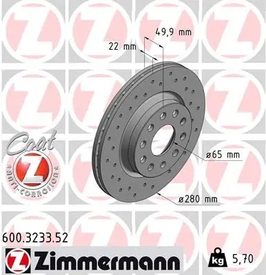 Disc frana ZIMMERMANN SPORT Z 600.3233.52