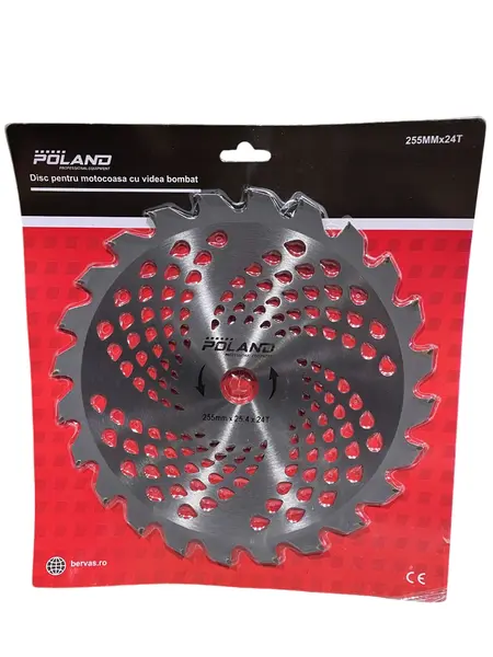 Disc Motocoasa cu Widia 255mm x 24T Bombat
