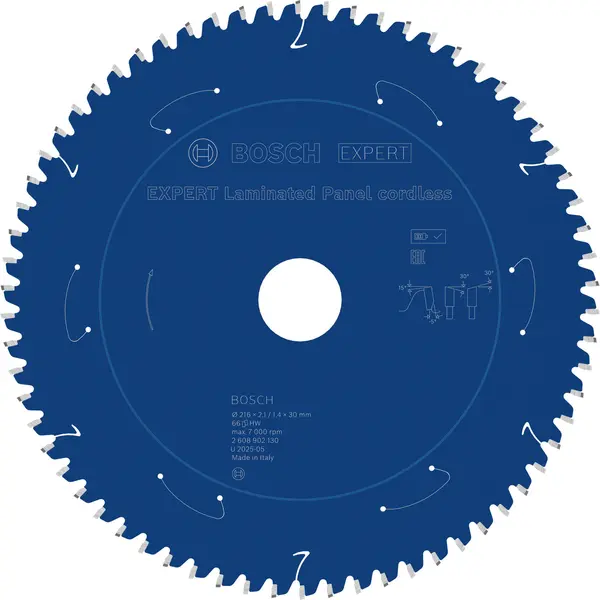 Disc pentru fierăstrău circular Bosch - Expert, Ø216 mm/Ø30 mm, 66T