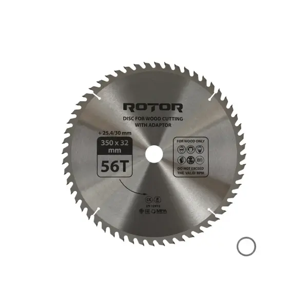 Disc taiat lemn ROTOR 350 32 30 25,4 cu adaptor 56T