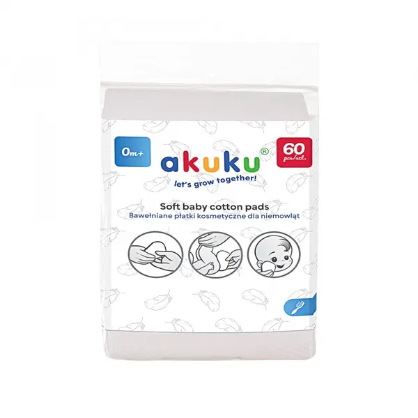 Dischete din bumbac Soft Akuku 60 bucati