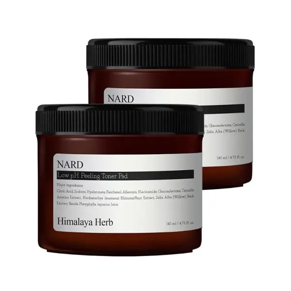 Dischete Faciale Exfoliante Nard Himalaya Herb, pH Scazut, 140 ml, 2 x 70 Bucati