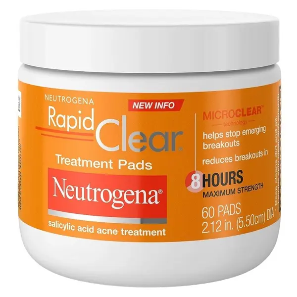 Dischete Faciale, Neutrogena, Rapid Clear, impotriva Acneei, Pre-umezite cu Acid Salicilic, 60 buc