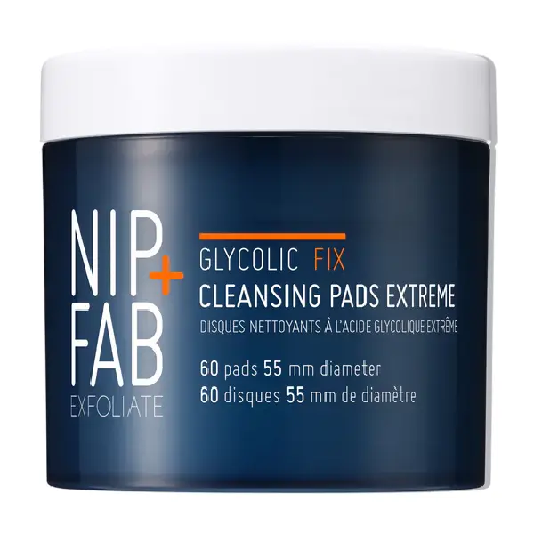 Dischete pentru curatarea fetei Glycolic Fix Extreme, 60 bucati, NIP+FAB
