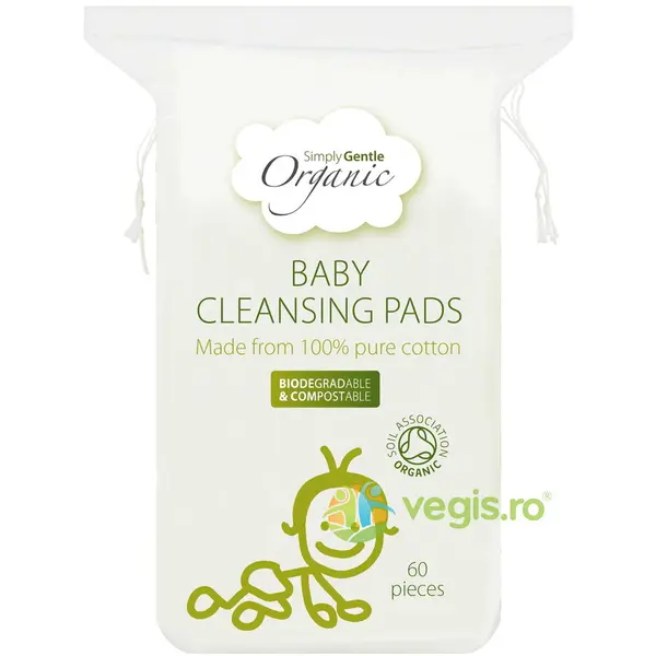Dischete Rectangulare de Curatare din Bumbac Organic 60buc
