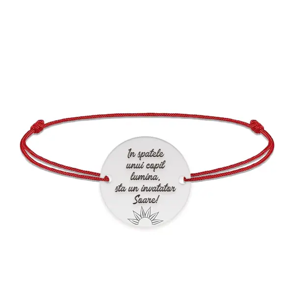 Discipulus - Bratara personalizata snur invatatoare din argint 925