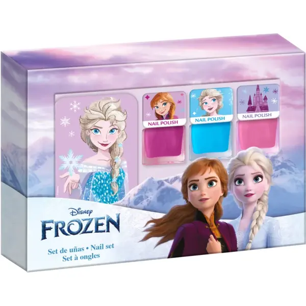 Disney Frozen Nail Set set de lacuri de unghii pentru copii 3y+ Pink, Blue, Pink 3x4.5 ml