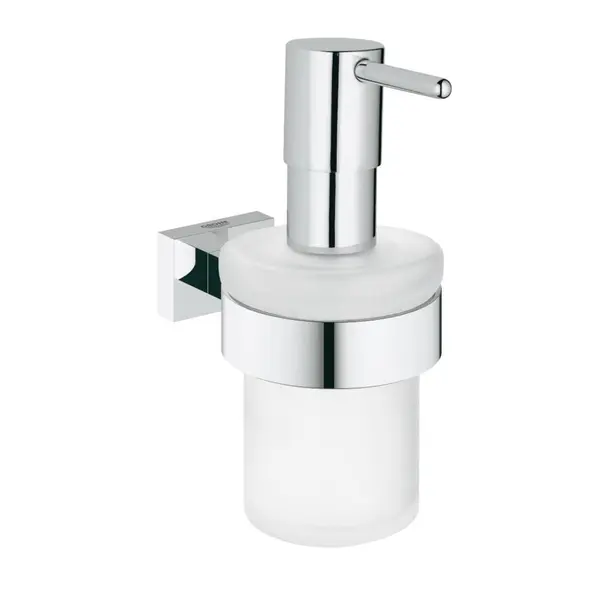 Dispenser sapun lichid Grohe Essentials Cube, cu suport, 160 ml, Crom