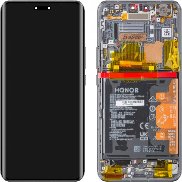 Display cu Touchscreen Honor Magic6 Pro, cu Rama si Acumulator, Negru, Service Pack 0235ALQD