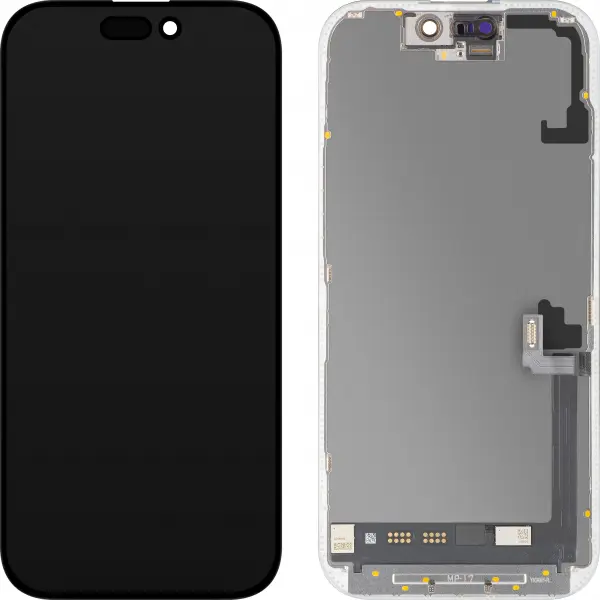 Display cu Touchscreen MP compatibil cu Apple iPhone 17, cu Rama, Versiune Soft OLED FHD Diagnostic, Negru