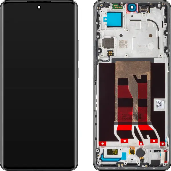 Display cu Touchscreen Oppo Reno10 Pro, cu Rama, Negru (Silvery Grey), Service Pack 621029000057