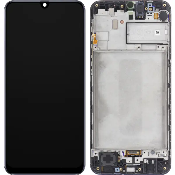 Display cu Touchscreen Samsung Galaxy M31 M315, cu Rama, Negru, Service Pack GH82-22405A