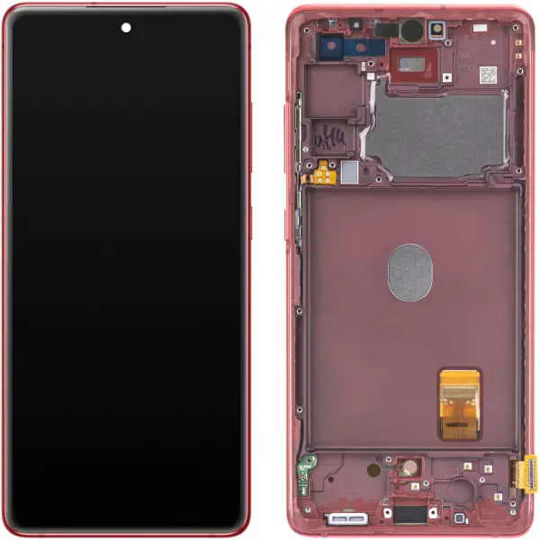 Display cu Touchscreen Samsung Galaxy S20 FE 5G G781, cu Rama, Rosu, Service Pack GH82-24214E