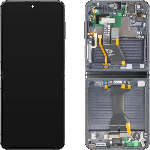 Display cu Touchscreen Samsung Galaxy Z Flip5 F731, cu Rama, Sub Inner, Gri (Graphite), Service Pack GH82-31827A