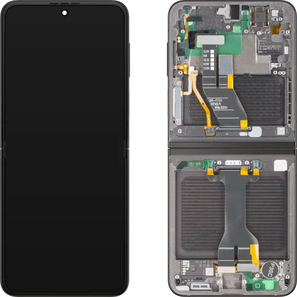 Display cu Touchscreen Samsung Galaxy Z Flip5 F731, cu Rama, Sub Inner, Gri, Service Pack GH82-31827E