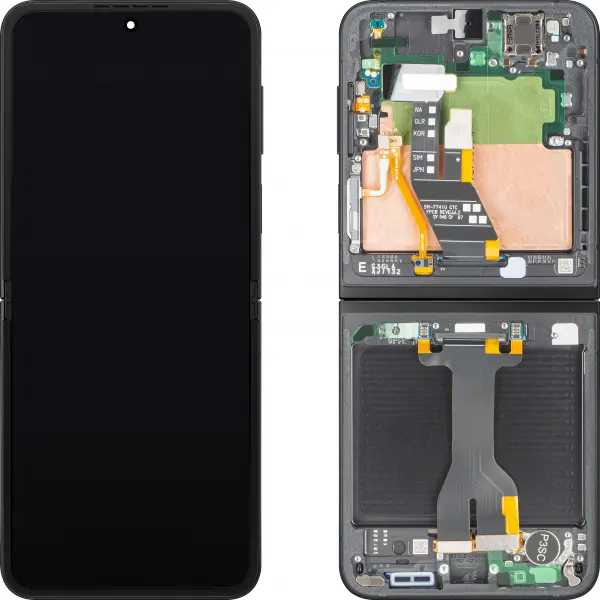 Display cu Touchscreen Samsung Galaxy Z Flip6 F741, cu Rama, Sub Inner, Negru (Crafted Black), Service Pack GH82-35014E