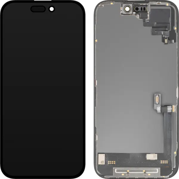 Display cu Touchscreen si Senzor Proximitate MP compatibil cu Apple iPhone 16, cu Rama, Versiune Soft OLED FHD Diagnostic, Negru