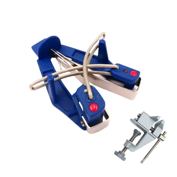 Dispozitiv Ascutit Cutite Sharp Easy si Mini Menghina din Fonta, prindere de masa, set 2 in 1, Albastru Gri