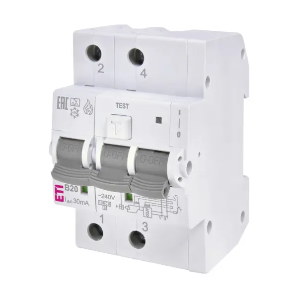 Dispozitiv modular de protectie arc electric AFDD RCBO 20A 240V ETI 002173815