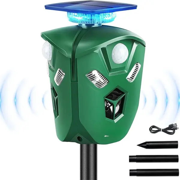Dispozitiv Ultrasunete BIRAI BR07 – Anti-Dăunători 360°, Solar, LED, 5 Moduri