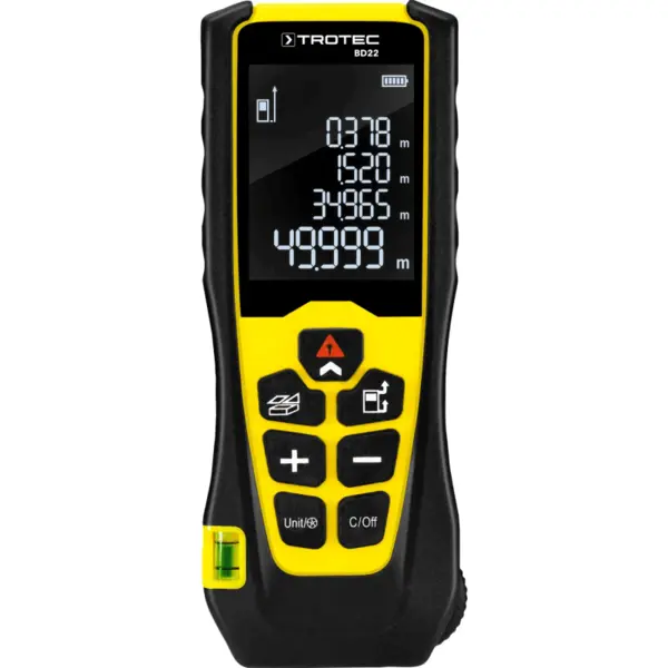 Distantier cu laser TROTEC BD22, Domeniul de masurare 50 m, Functia Pitagora, Oprire automata