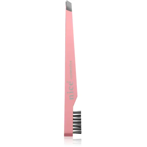Diva & Nice Cosmetics Accessories penseta inclinata cu pensula Pink 1 buc
