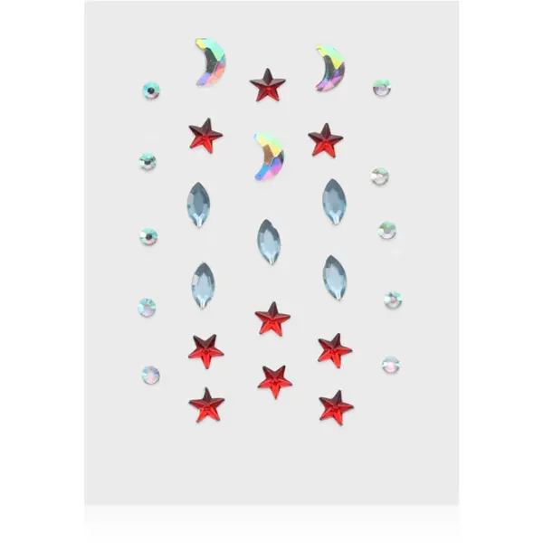 Diva & Nice Cosmetics Face Stones sticker-e faciale Red Stars 35 buc