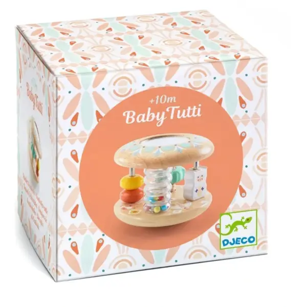 DJECO Rattle Baby Tutti jucărie zornăitoare din lemn 10m+ 1 buc
