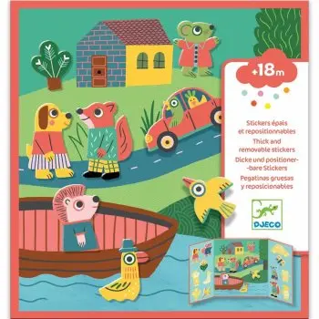 DJECO Thick Removable Stickers Animals autocolante