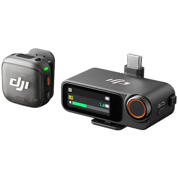 DJI Kit microfon wireless DJI Mic 3, 1 TX + 1 RX, Raza actiune 400m, Autonomie TX 8h/ RX 10h