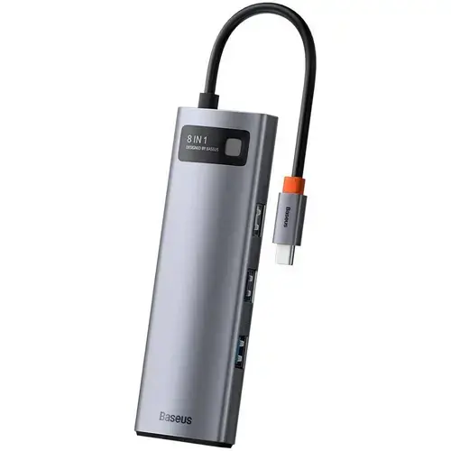 Docking Station Baseus Metal Gleam, conectare USB Type-C, 8 in 1