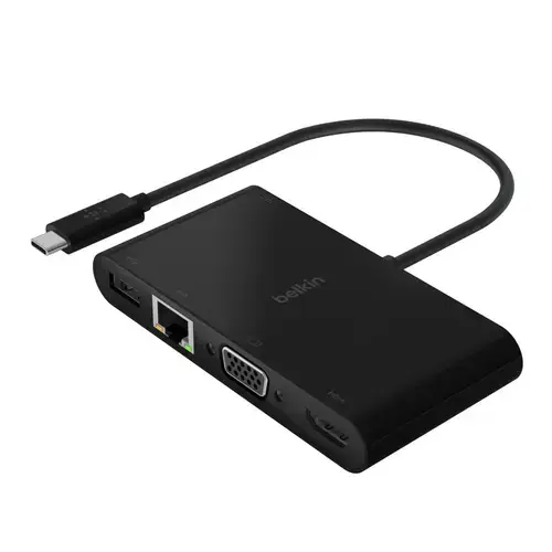 Docking Station Belkin AVC004BTBK, USB-C, VGA, HDMI, RJ-45 100W (Negru)