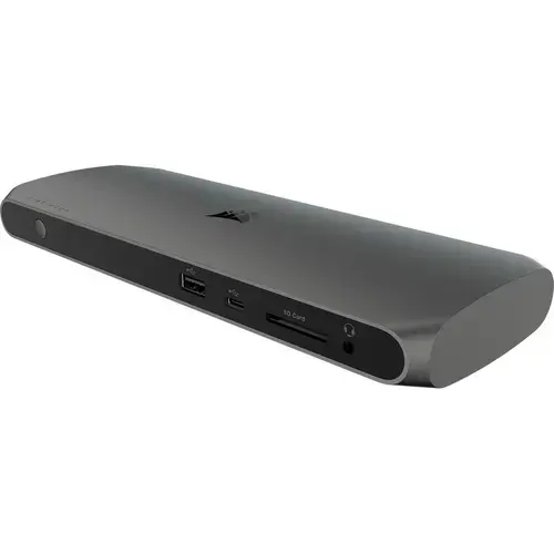 Docking Station Corsair TBT100 Thunderbolt 3, 2x USB 3.1, 1x RJ-45, 1x 3.5mm Jack, Displayport, 2x USB-C, Card SD (Gri)