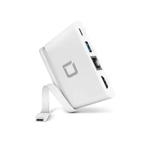 Docking Station Dicota D31730, USB-C, 4 porturi, USB-A, USB Type-C, HDMI, Portabil (Alb)