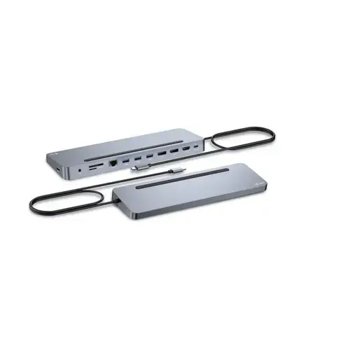 Docking Station i-Tec C31FLAT2PDPRO, USB-C, 100W, 4K, HDMI, DisplayPort, RJ-45 (Gri)