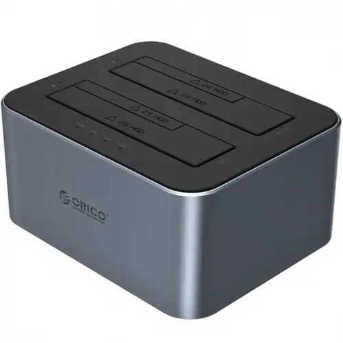 Docking Station Orico 6626C3-C-V1 2-Drive pentru HDD/SSD SATA 2.5inch/3.5inch (Gri)