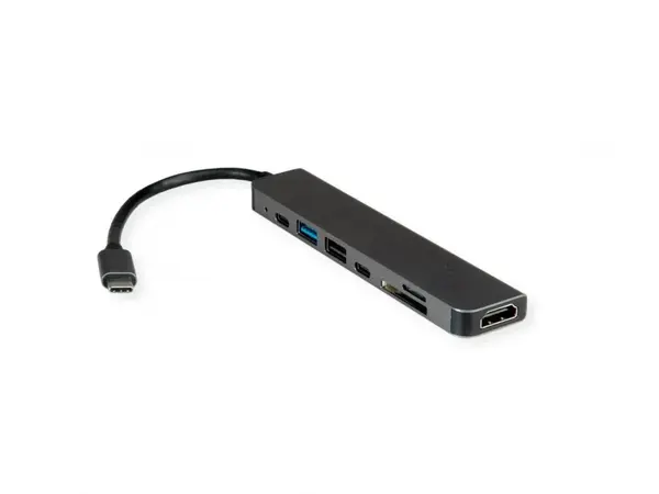 Docking station USB type C la HDMI 4K60Hz/2xUSB-A/USB type C/slot SD/TF + PD, Value 12.99.1136