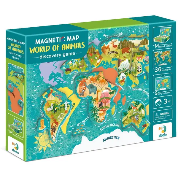 Dodo Puzzle magnetic - Lumea animalelor (36 piese)