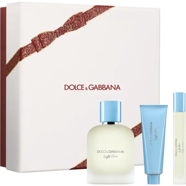 Dolce&Gabbana Light Blue Pour Homme EDT Trio Gift Set set cadou pentru bărbați