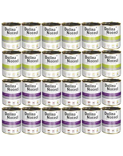 DOLINA NOTECI Mix arome Premium hrană câini 24x800g iepure cu merisoare și gâscă cu cartof