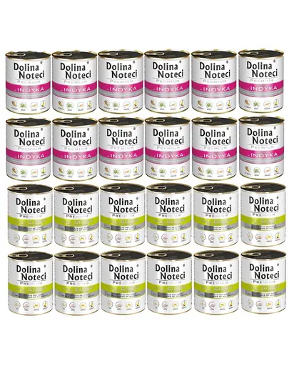 DOLINA NOTECI Mix pentru câini Premium 24x800g curcan și gâscă cu cartofi