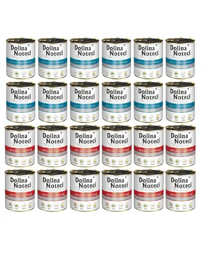 DOLINA NOTECI Mix vită și păstrăv hrană câini Premium 24x800g