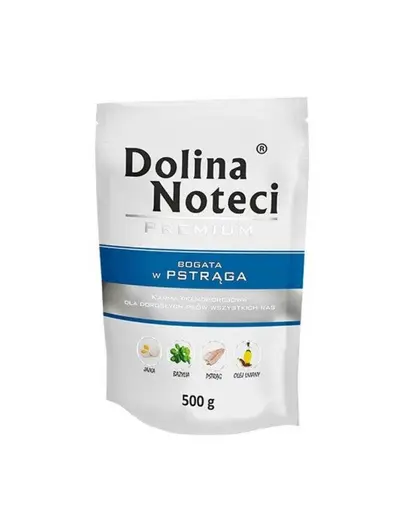DOLINA NOTECI Premium Bogata in pastrav pentru caini 10 x 500 g