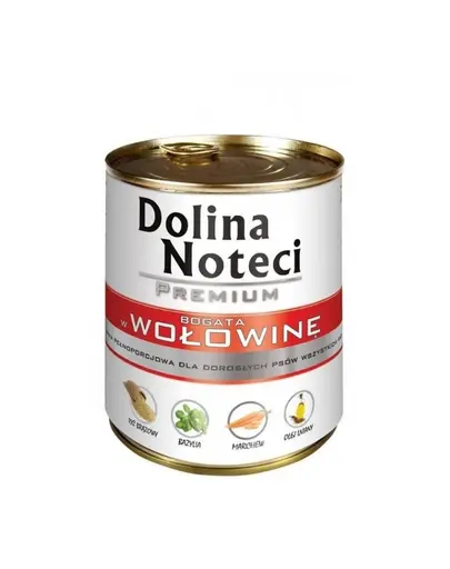 DOLINA NOTECI Premium bogată în vită hrană câini 12x400g