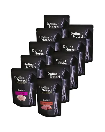 DOLINA NOTECI Premium Mix plicuri hrană pisici 10x85 g curcan și vițel