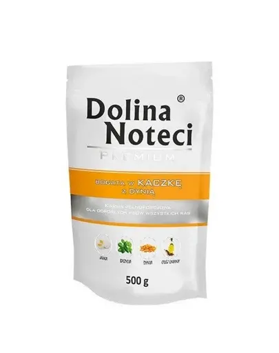 DOLINA NOTECI Premium Mix rață și dovleac + gâscă și cartofi 20x500 g hrană umedă pentru câini