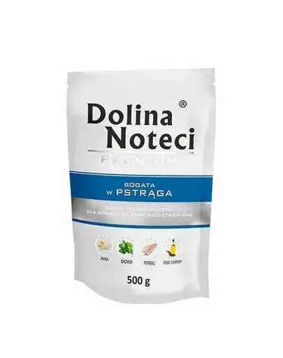 DOLINA NOTECI Premium Plic hrana umeda caini, bogata in pastrav 500 g
